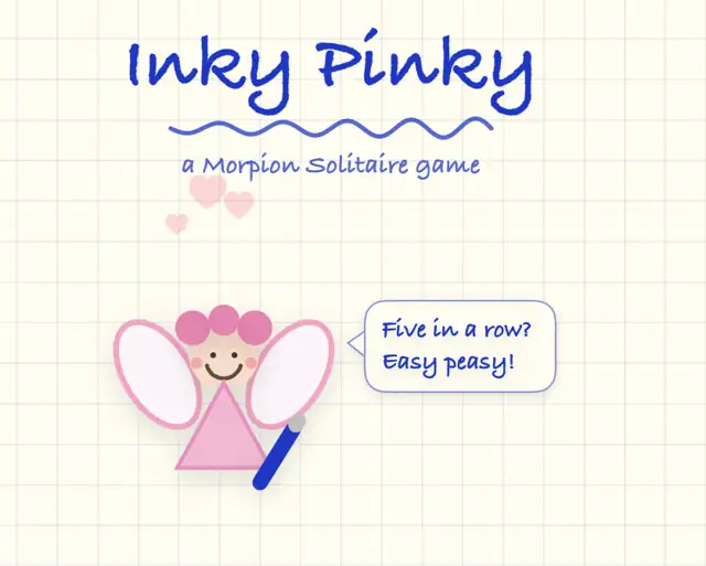 InkyPinky title screen: “a Morpion Solitaire game” with Pinky the fairy